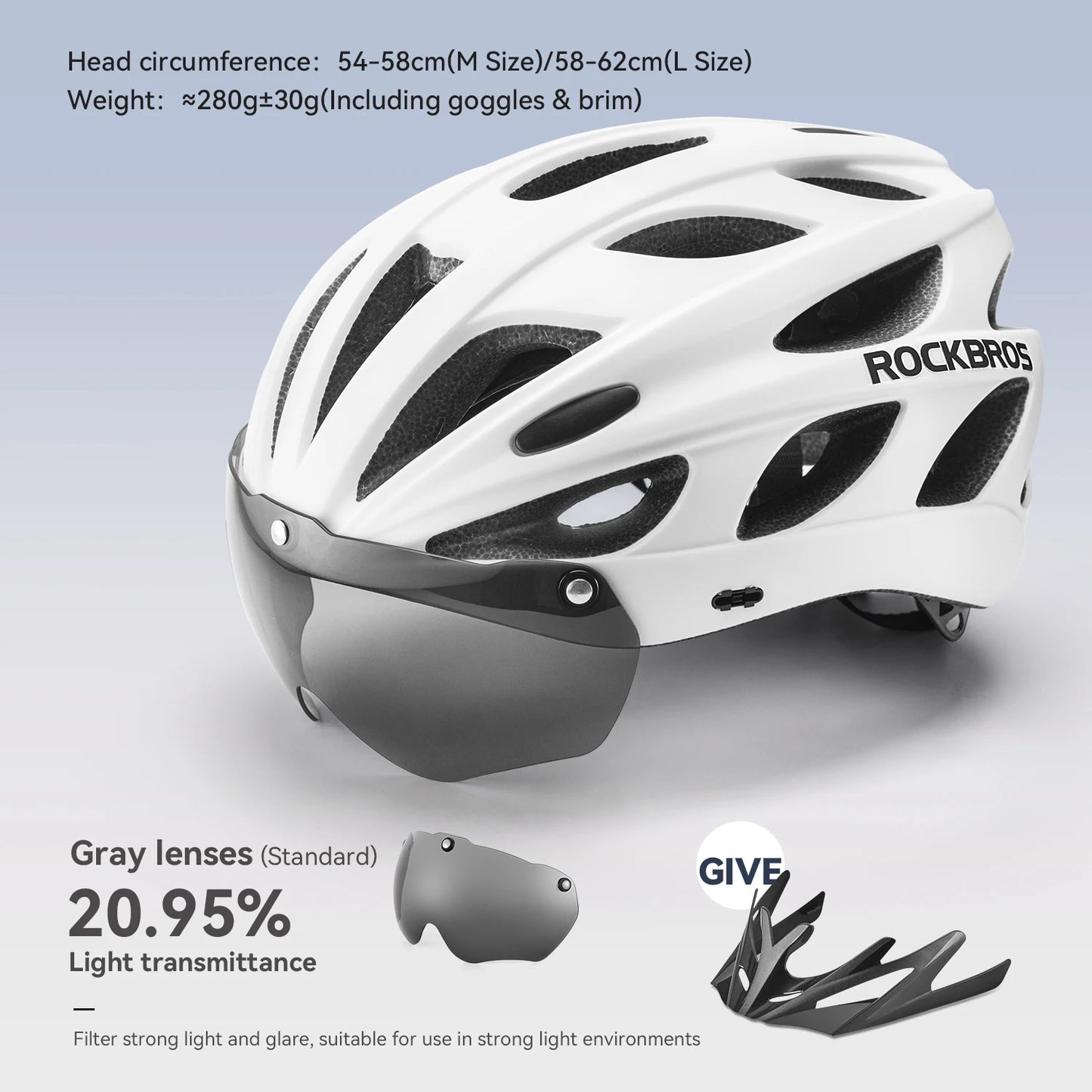 Cycling Helmet With Goggles Visor Brim Adults Riding Bike Helmet Breathable Ultralight MTB Road Bicycle Helmet