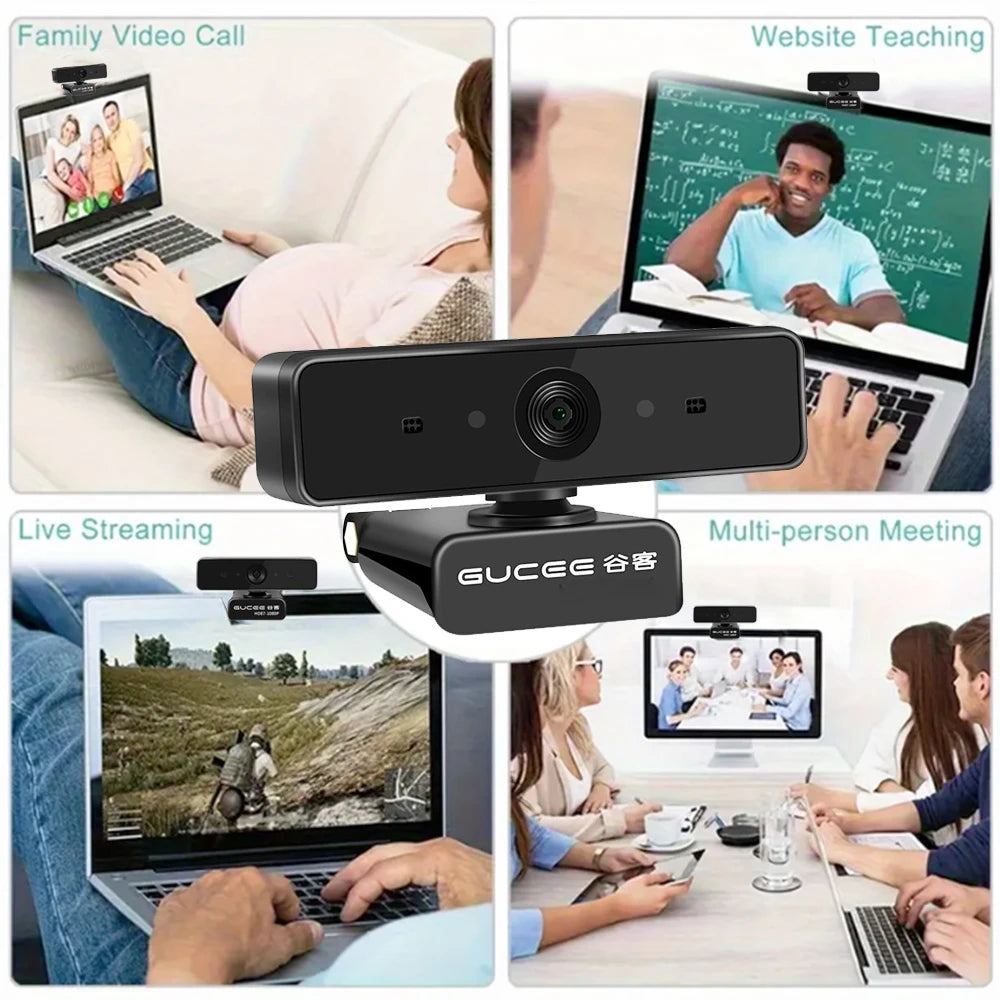 Webcam 2K UHD Web Cam for Pc USB Camera Built Microphone 2MP Fixed-focus for Laptop Live Streaming Online Teaching Computer