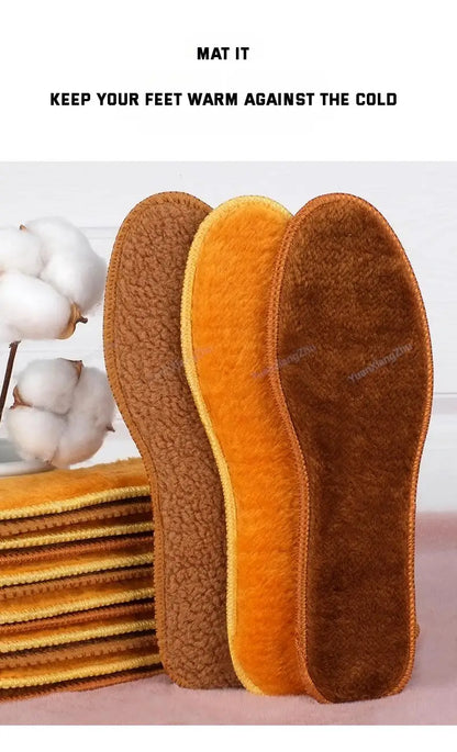 Winter Plush Warm Insole for Shoes Thicken Snow Boots Shoe Sole Thermal Insert Sports Running Insoles Men Woman Heating Pads