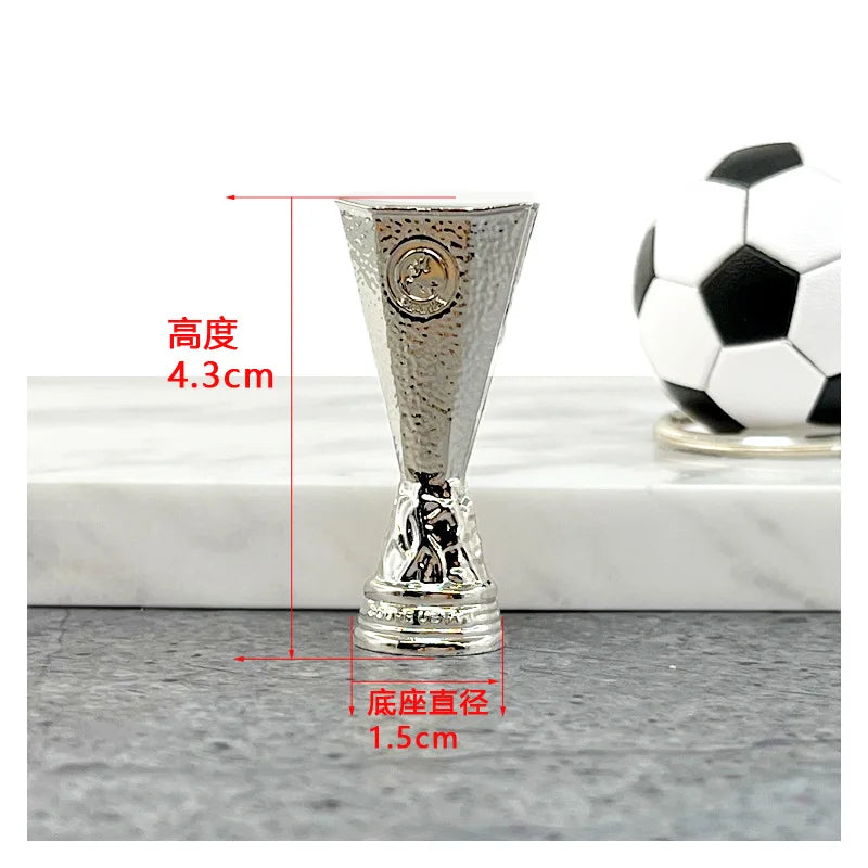 Football Trophy Metal Keychain Soccer Fan Collectible Pendant Gift