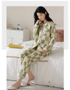 Women’s Winter 100% Cotton Pajama Set – Loose Fit, Turn-Down Collar, Long Sleeves, Cute Pink