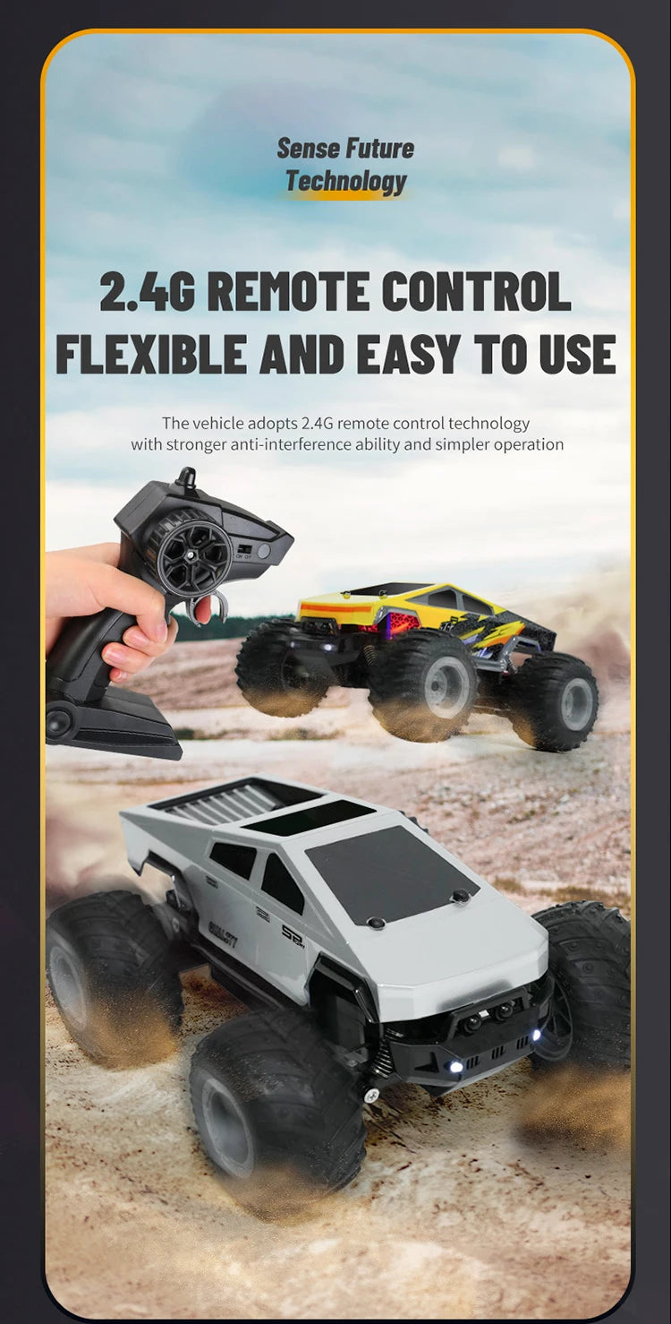 Rc Car Cybertruck Pickup Off-Road RC Vehicle Model With Colorful lamp Remote Control Car Truck Car Toy Gift for s