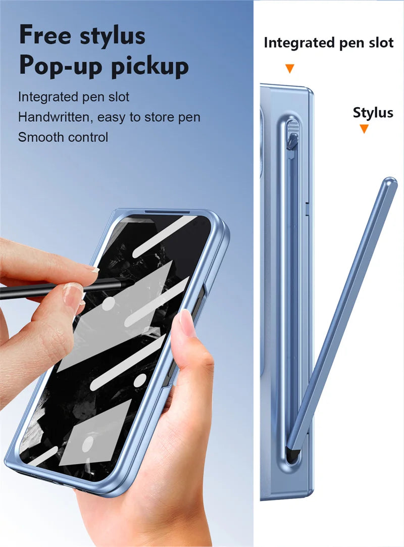 Electroplated Frosted lens Protection Tempered Glass Film Phone Case for Google Pixel 9 Pro Folding Hinge Phone Case