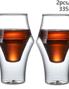 120/250/335ml Double-layer Glass Cup Hanging Ear Espresso Coffee Cup Anti-scalding Milk Brandy Wine Teacup Clear Mug Set