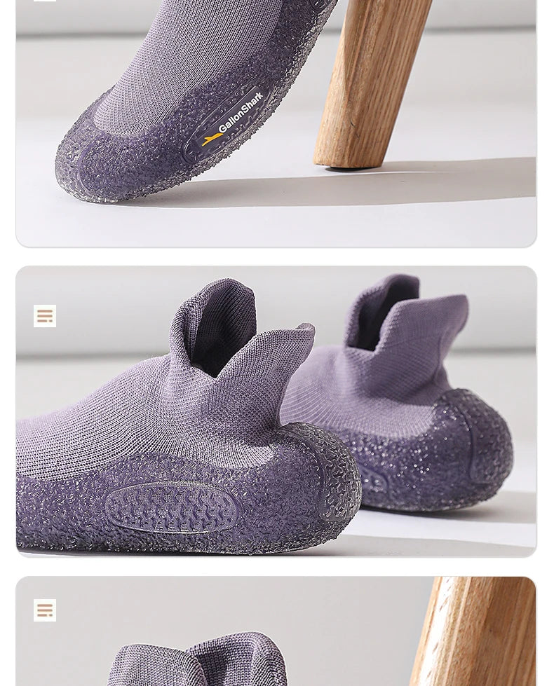 Silent Indoor Sports Shoes and Socks Gym Ultra Lightweight Shock Absorbent Breathable Anti Slip Soft Bottom Yoga