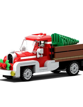 189PCS MOC Building Block Assembled Winter Village Old Truck Transporting Christmas Tree Winter Scene  Toy Christmas Gift