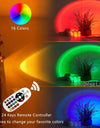 Sunset Light Remote Control Projector Light Portable LED 16 Colours Rainbow Lamp Living Room Coffee Shop Romantic Decoration