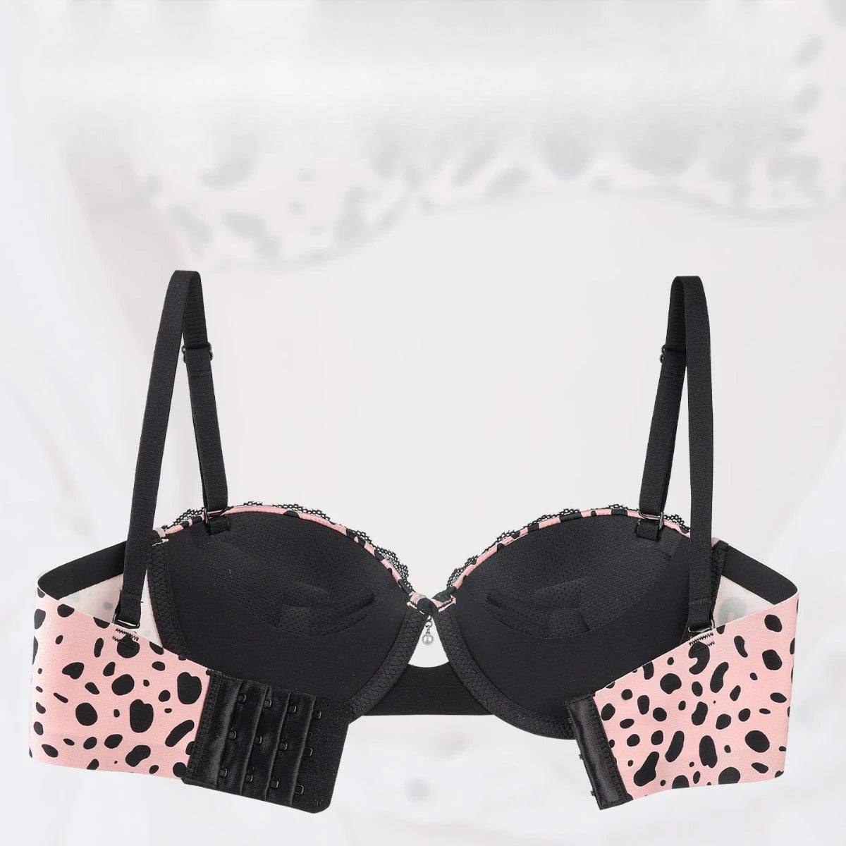 Womens Leopard Print Push Up Underwire Bra