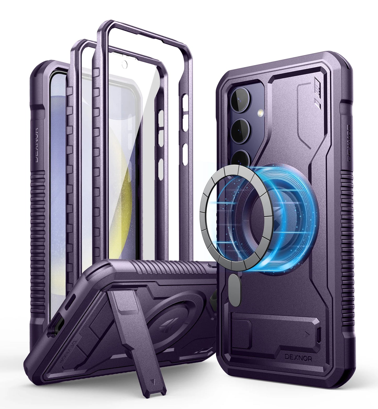 For Samsung Galaxy S24 + Plus Case holder For MagSafe Shockproof Rugged Bumper Cover Protective With Built in Screen Protector