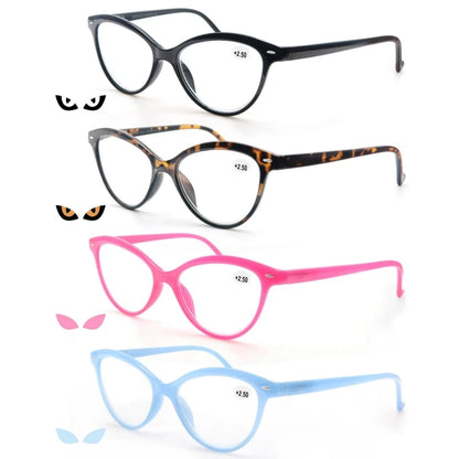 Reading Glasses Cat Eye Vintage Fashion Eyeglass Cat eye Retro Clear Lens Ladies Ultralight Diopter +1.25 +2.0