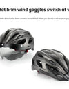 Cycling Helmet With Goggles Visor Brim Adults Safety Riding Bike Helmet Breathable Ultralight MTB Road Bicycle Helmet