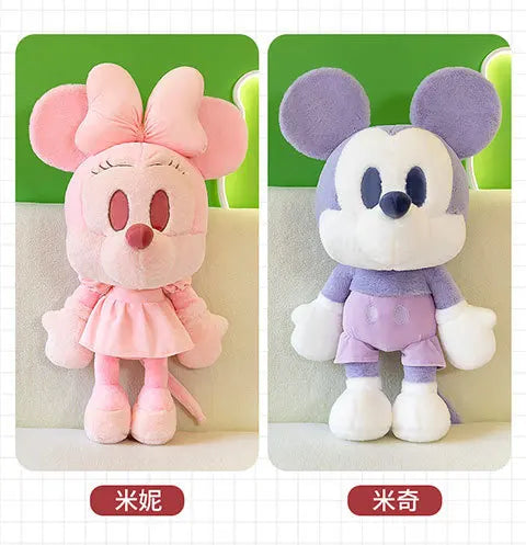 Kawaii Mickey Minnie Plush Toy Couple Doll Stuffed Dolls Animal Kids Birthday Gift for Girls Soft Cuddly Pillow Pal Wholesale