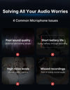 Wireless Mic Stereo Microphone Lavalier Microphone for Smartphone DSLR for Interview Video Vlog Gaming Mic