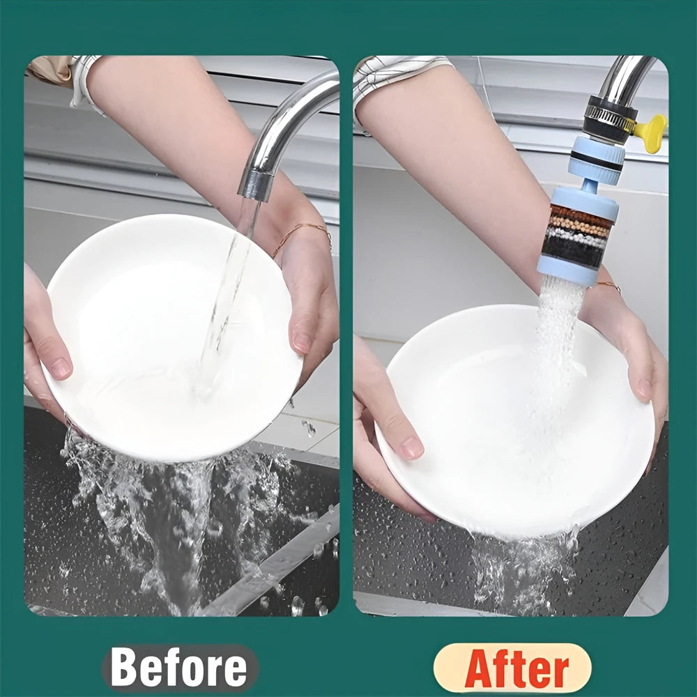 6-layers Water Filter Tap Purifier 360° Rotation Universal Faucet Aerator Splash Nozzle Mixer Bubbler Kitchen Bathroom Faucet