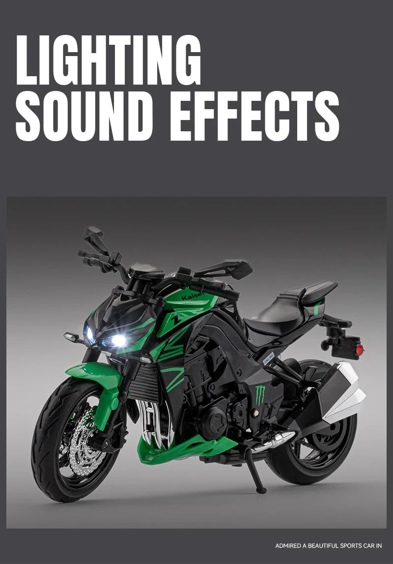 Diecast Kawasaki Ninja Z1000 Sports Motorcycle Model 1 to 12 Scale