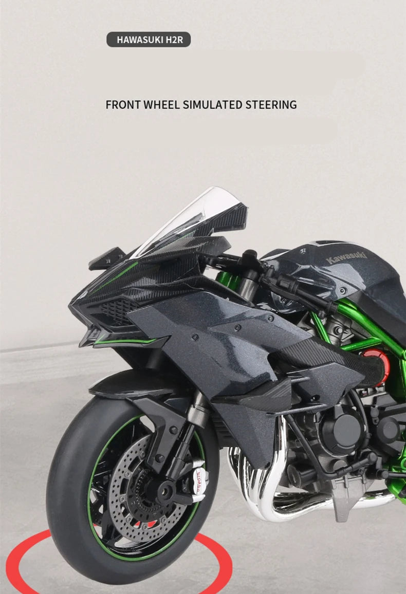 Diecast H2 H2R Racing Motorcycle Model 1 to 9 Scale