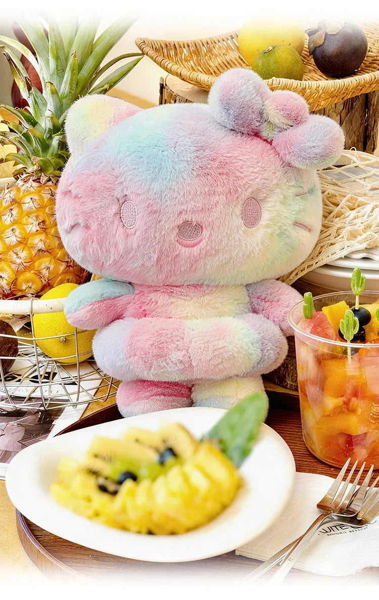 Sanrio Style Tie Dye Plush Doll Pillow Soft Stuffed Toy