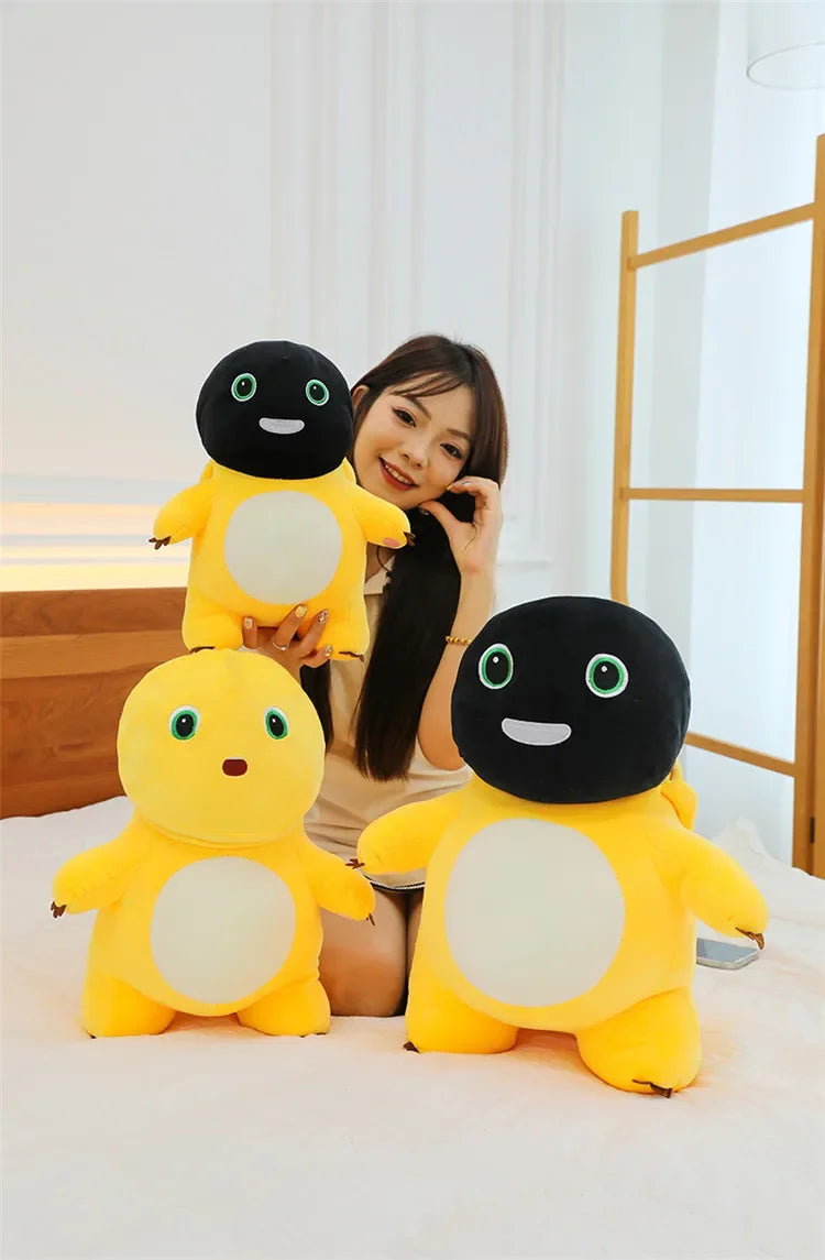 50cm Kawaii Plush Nai Long Stuffed Doll Black Face Baby Dragon Cute Smiling Funny Mask Toy Kids Birthday Xmas Gift for Girls