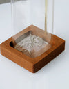Wooden Incense Holder for Sticks with Glass Ash Catcher Anti-Ash Flying Incense Burner for Yoga Home Decor