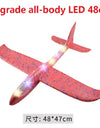 48cm LED DIY Kids Toys Hand Throw Flying Glider Planes Foam Aeroplan Model Party Bag Fillers Flying Glider Plane Toys Kids Game