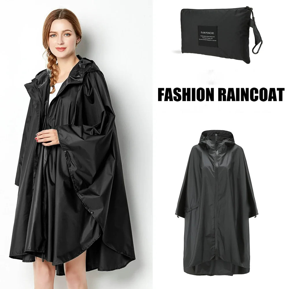 Lightweight Waterproof Rain Poncho with Backpack Coverage for Hiking and Travel