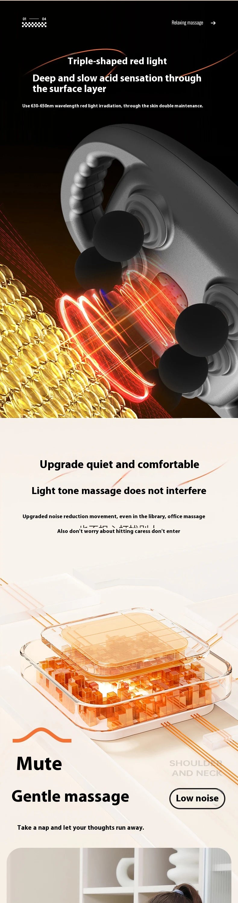 Muscle Massge  for Athletes,Handheld Back Massager，Handheld Deep Tissue Percussion Massager  for Neck,Back,Leg