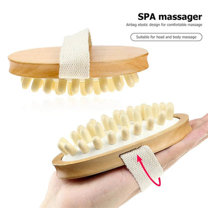 Body Anti Cellulite Brush Soothing Wooden Essential Oil Spa Air Cushion Massage Hair Comb Scalp Massage Brush Dead Skin Remover