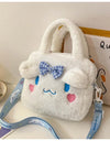 Sanrio Cartoon Plush Shoulder Bags Hello Kitty Kuromi Melody Cute Crossbody Bag Anime Children Handbag