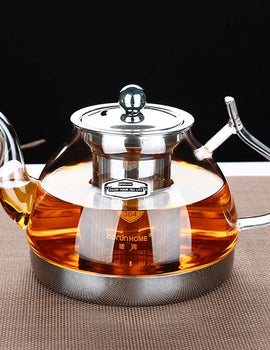 Heat Resistant Clear Glass Teapot Household Thickened Tea Maker Large Capacity Multifunctional Tea Pot Induction Cooker Kettle