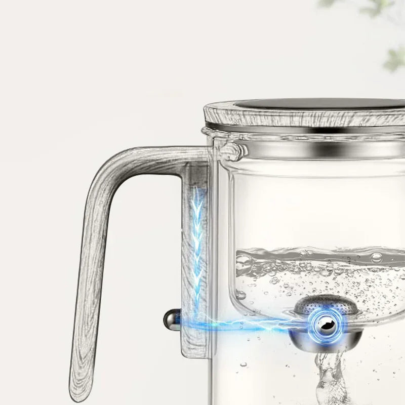 One Click  Switch Tea Separation Filtration Glass Tea Pot Wood Handle Tea Water Separation Inner Container Teapot