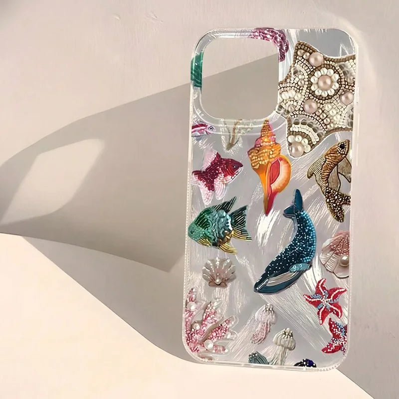 Ocean Elements Personalized Pattern Soft Phone Case For iPhone 17 16 Pro Max 16E 14 15 PRO Air Cases