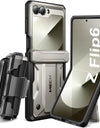 for Z Flip 6 Case with Kickstand Belt-Clip Hinge Protection Cover Screen Protector Military Grade Shockproof Phone Case