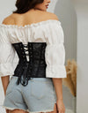 Women Lace Corset Belt Waist Corset Top Mesh Open Cup Lace Up Boned Bustier Underbust Corset Black Slimming Belt for Girl