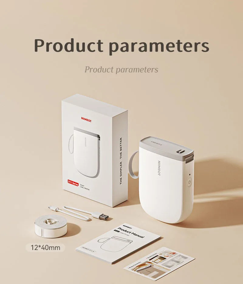 D11 Mini Label Printer 300DPI, Bluetooth Wireless Inkless Sticker Maker, Portable Label Machine for Name Tags, Kitchen & Home