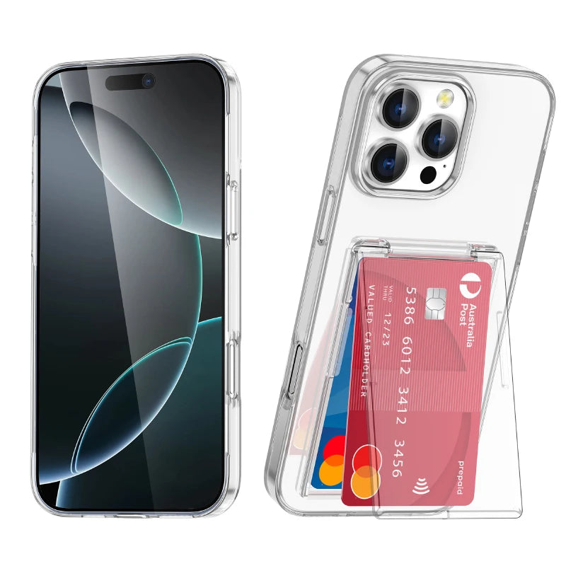 Luxury Solid Color Matte Wallet Card Slot Bracket Phone Case For iPhone 16 Pro Max 14 15 Pro Max Bumper Back Cover
