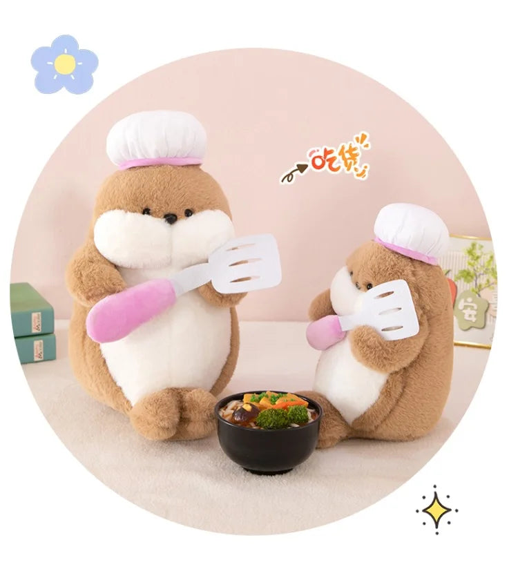 50cm Kawaii Plush Toy Stuffed Doll Anime Chef Seal Cute Large Animal Doll Kids Birthday Gift for Children Plushie Toy