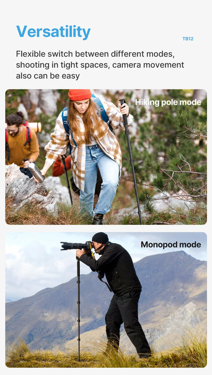 Metal Tripod Monopod for Camera DSLR Smartphone Monopod Stable and Portable Selfie Stick Hiking Pole Stick