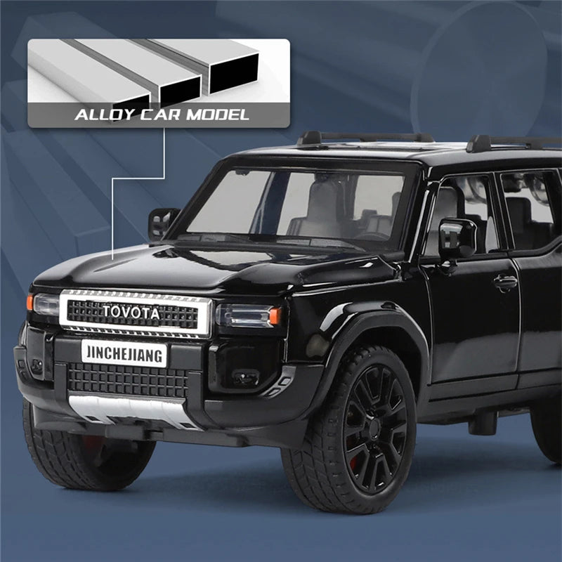 1/32 PRADO Land Cruiser Alloy Car Model Diecast Metal Off-road Vehicle Car Model Simulation Sound and Light Toy Gift