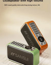 Portable Stereo Bass Bluetooth Speaker SANSUI F35 Vintage Bluetooth Speaker Mini Plug in Walkman Music Player Supports FM/TF/AUX