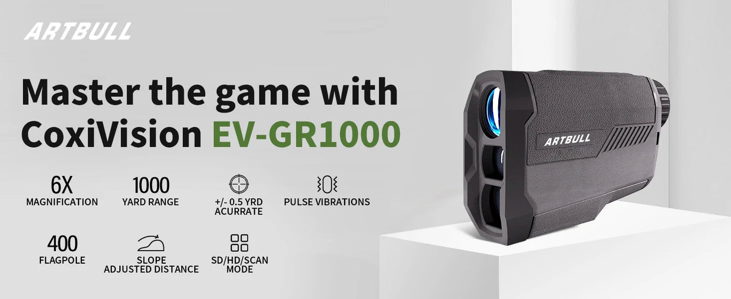 6X Golf And Hunting Laser Rangefinder 1000m With Slope Flag Lock And Speed Mode
