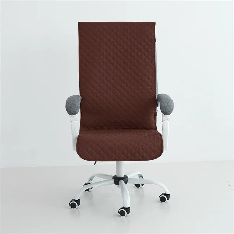 Office Chair Cover Anti-slip Long Boss Office Chairs Pad 1piece with Elastic Strap Swivel Computer Dust Armchair Slipcover