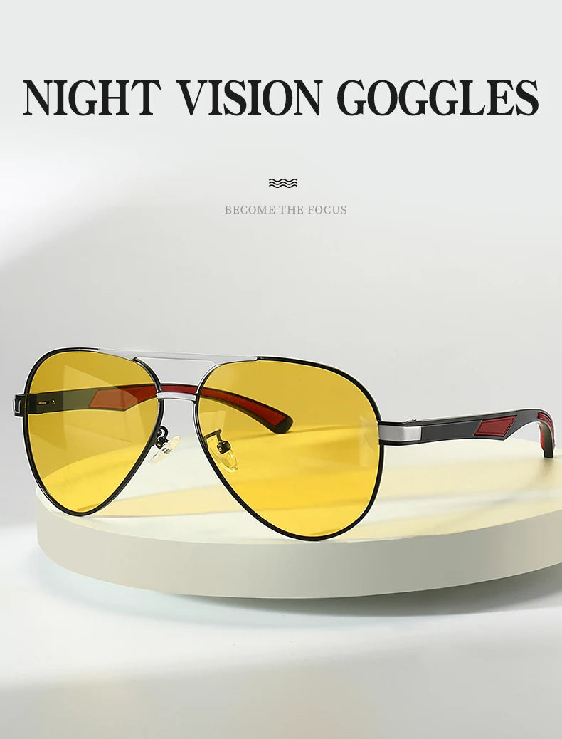 Pilot Photochromic Polarized UV400 Day Night Vision Driving Sunglasses for Men Women