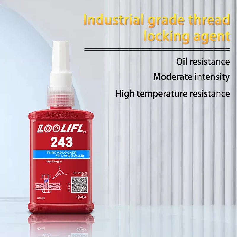 50 ml Medium Strength Thread locker (blue) Glue 243 Threadlocker (blue) Firm Screw Glue Anaerobic Anti Loosening Agent