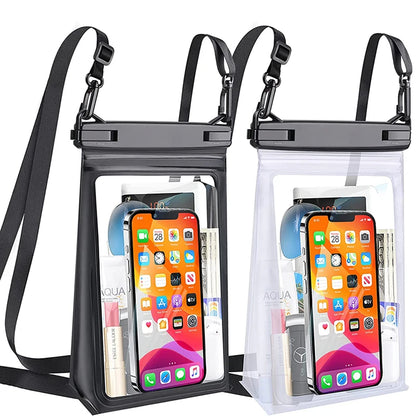 Large Swimming Waterproof Phone Bags Double Hooks Lanyard Cross body Water Proof Storage Pouch For iPhone Samsung Xiaomi