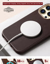 Original Leather for Magsafe Case for iPhone 14 Pro 14Pro Magnetic Cover with Tempered Glass Screen Protector