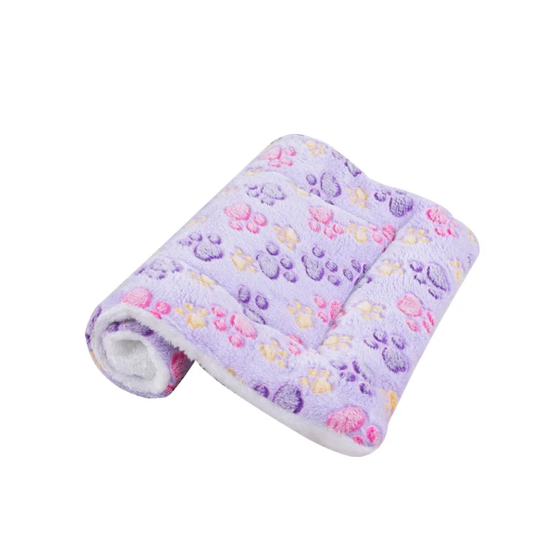 Washable Coral Fleece Pet Blanket Cushion Mat for Dogs and Cats