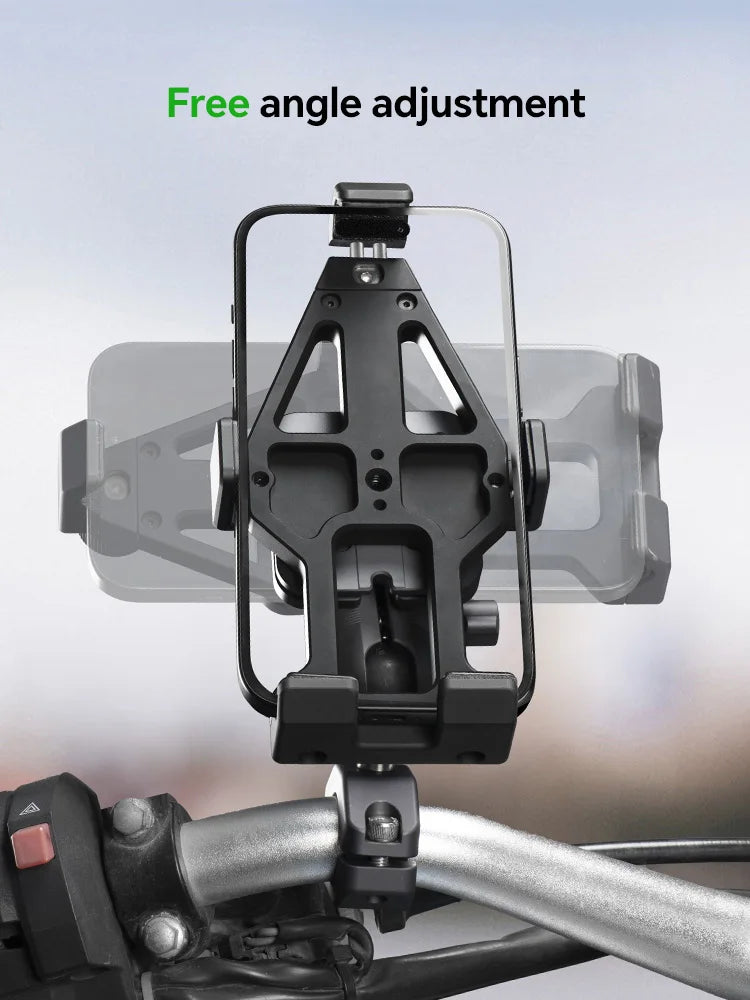 Motorcycle Phone holder 360° Rotating Adjustable Aluminum Alloy Handlebar Cell Clip for ATV/ UTV Bike Bicycle Motorbike