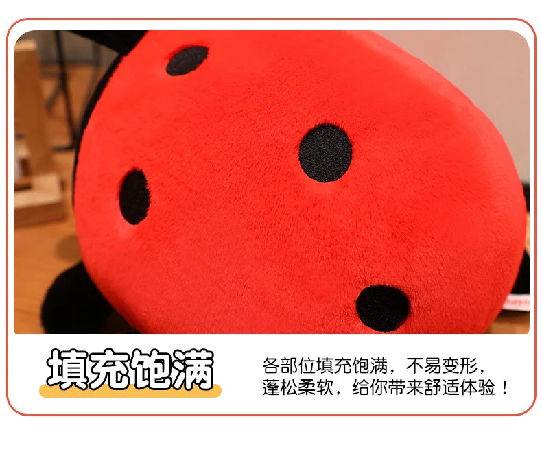 Cute Ladybug Plush Stuffed Animal Soft Insect Pillow