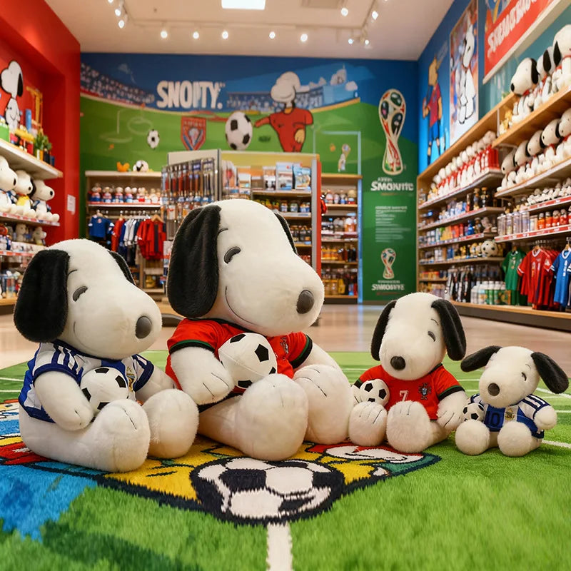 Kawaii Stuffed Doll Snoopy Football Plush Toy Cute Anime Character Stuffed Animal for Kids Birthday Gift and Cartoon Collection