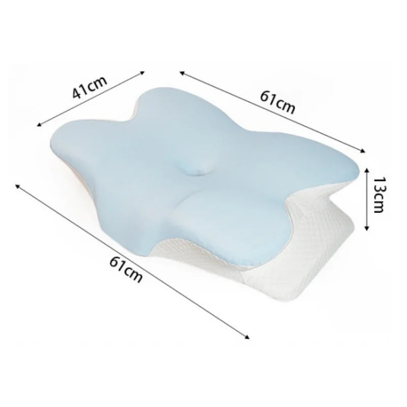 Large Ergonomic Cervical Pillow Memory Foam Sleeping Pillow Butterfly Shape Orthopedic Pillow Improve Sleep Quality
